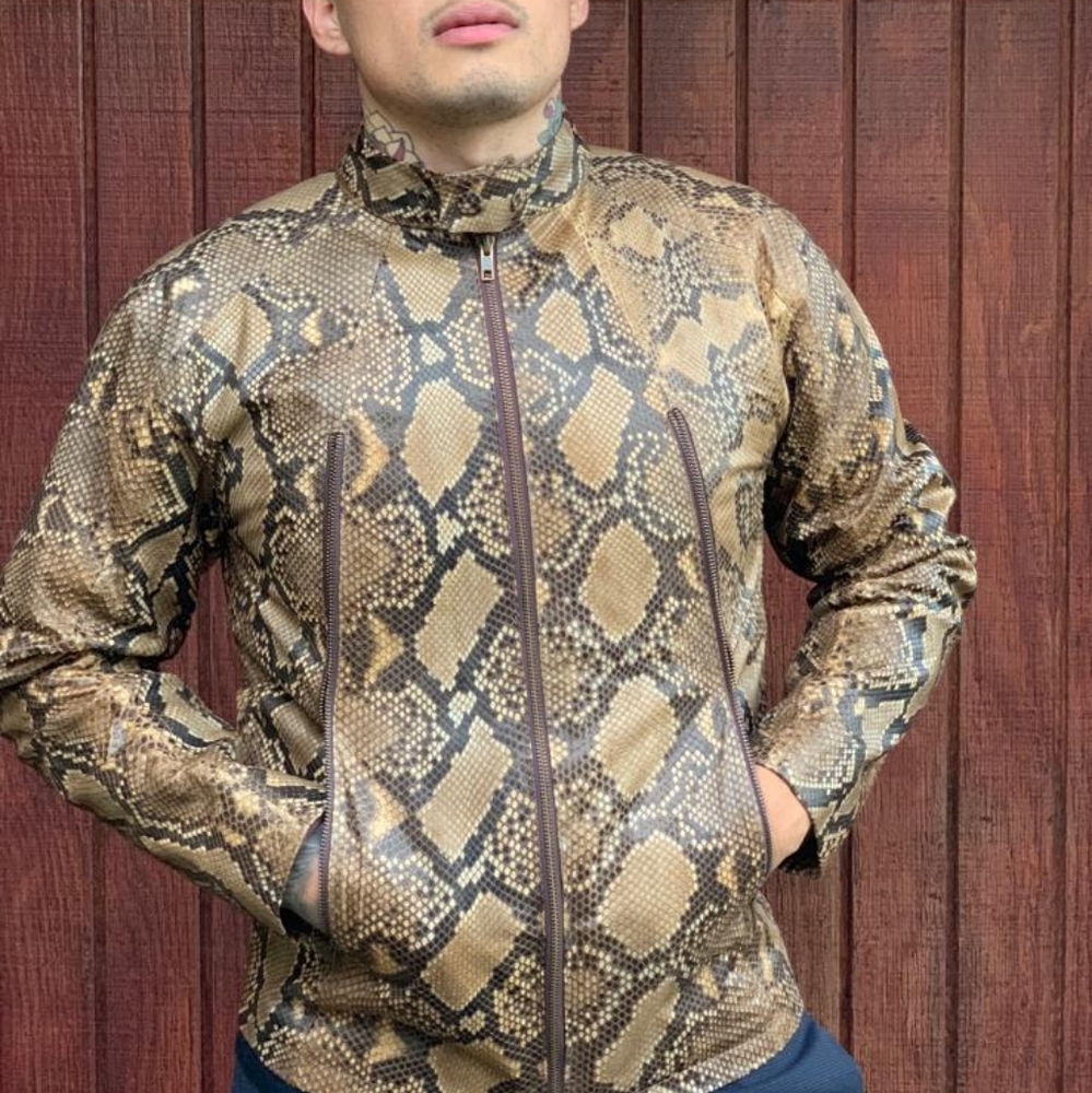 Python Snakeskin Leather Jacket Size-M - image 1